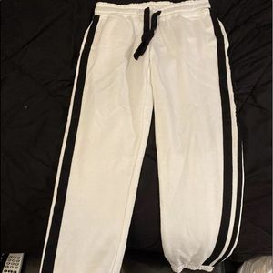 NWT Cotton On White With Black Stripe Joggers Size XS